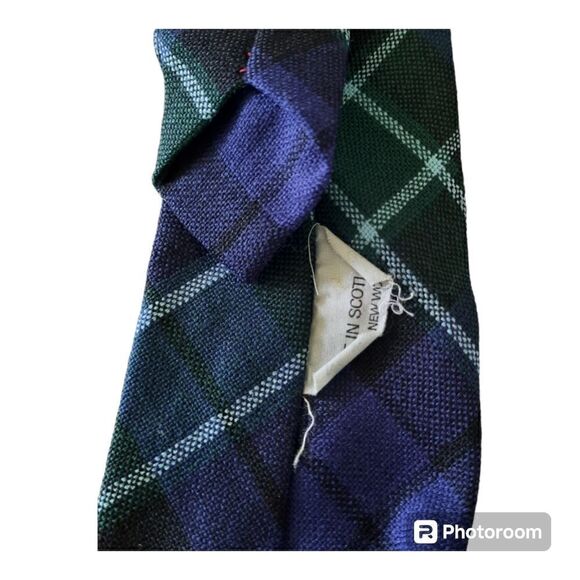 Vintage 100% New Wool Scottish Tartan Plaid Tie - Picture 2 of 3
